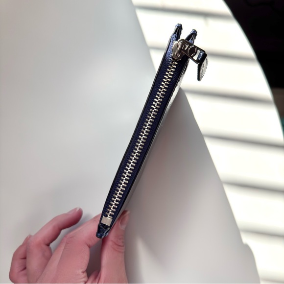 Coach Genuine Leather Card and Key Holder in Navy Blue - Picture 4 of 6